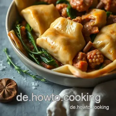 Hausgemachte Maultaschen: Schw&auml;bische Teigtaschen mit Liebe Rezeptkarte