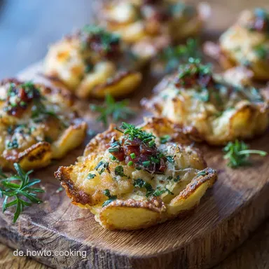 Knusprige Kartoffelpizzen Herzhafte Tarteletts mit PellkartoffelBoden Rezeptkarte