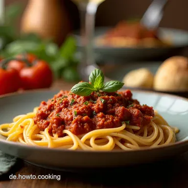 Rote LinsenBolognese mit Spaghetti Mein einfaches herzhaftes Soul Food Rezeptkarte