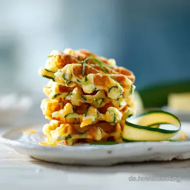 Zucchiniwaffeln mit Cheddar: Knusprige, herzhafte Waffeln backen Rezeptkarte