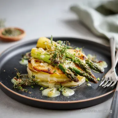 Spargelauflauf mit Kartoffeln: Herzhafter Gratin Rezeptkarte