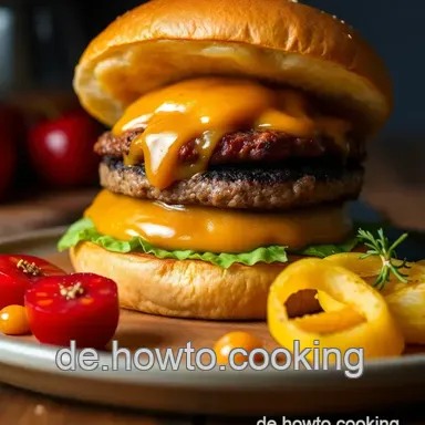 Saftige Hirschhack-Burger mit Preiselbeersauce - Ein Genuss f&uuml;r Grillabende Rezeptkarte