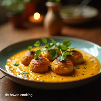LinsenB&auml;llchen in CurrySo&szlig;e Mein indisches Lieblingsrezept Rezeptkarte