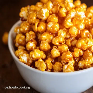 Karamell Popcorn selber machen Knuspriger Genuss Rezeptkarte