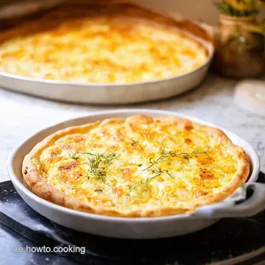 Kartoffeln Flammkuchen Art Herzhaft Knusprig aus dem Ofen Rezeptkarte