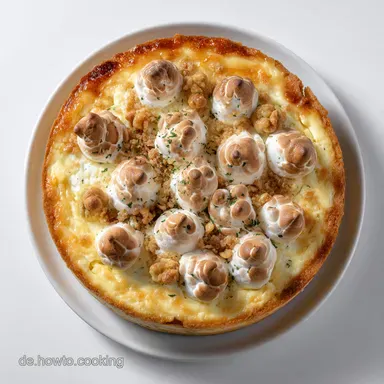 K&auml;sekuchen mit Baiser: Das cremige Original mit goldgelber Haube Rezeptkarte