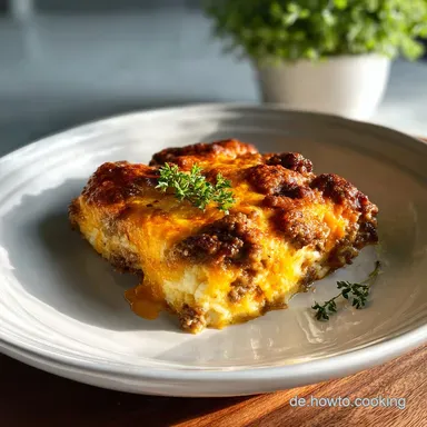 Keto Cheeseburger Auflauf f&uuml;r 4 Personen Rezeptkarte