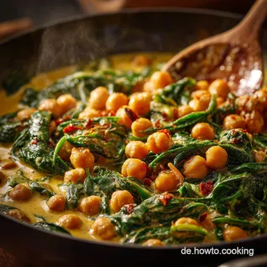 Cremiges Kichererbsen Spinat Curry Das schnelle Feierabendgl&uuml;ck Rezeptkarte