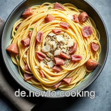 Klassische Carbonara-So&szlig;e: Ein einfacher Genuss aus Rom Rezeptkarte