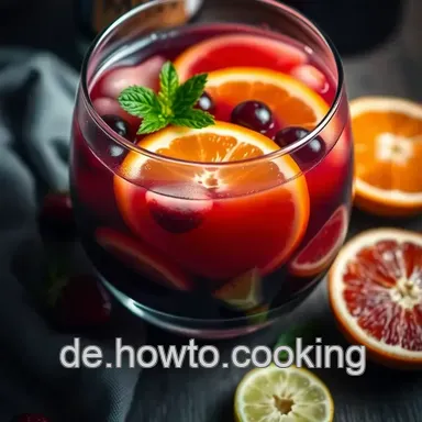 Erfrischende Sangria Rezept: Ein Genuss f&uuml;r den Sommer mit Beeren Rezeptkarte