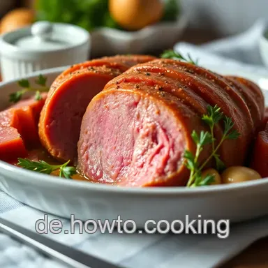Klassischer Leberk&auml;se backen: Einfaches Rezept f&uuml;r bayerischen Genuss Rezeptkarte