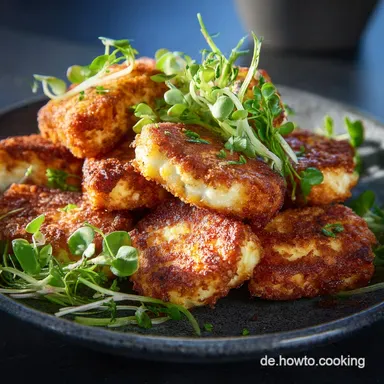 Halloumi Nuggets Ultraknuspriges Rezept mit PankoPanade Rezeptkarte