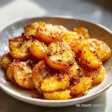 Knusprige Knoblauchkartoffeln f&uuml;r 4 Rezeptkarte