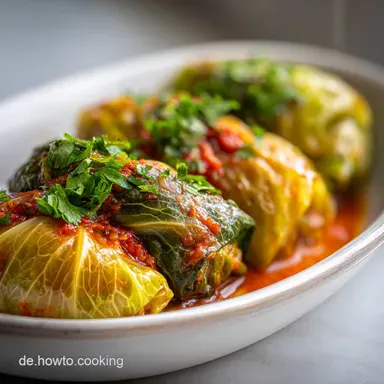 Kohlrouladen Rezept Einfach f&uuml;r 4 Portionen Rezeptkarte