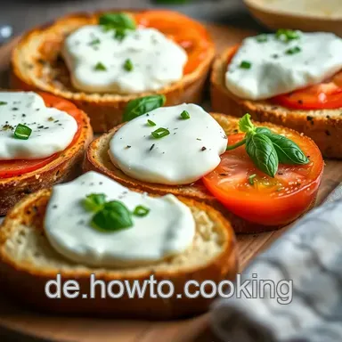Köstliche Bruschetta: Ein einfaches Rezept mit frischem Burrata Rezeptkarte