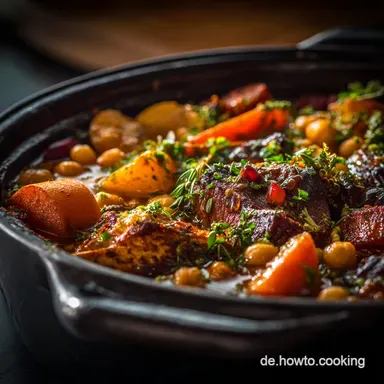 Marokkanischer Lammeintopf: Soul Food mit Safran und Kichererbsen Rezeptkarte