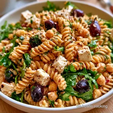 Nudelsalat mit Kichererbsen in 25 Min. Rezeptkarte