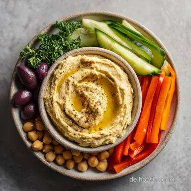 &Ouml;lfreier Hummus: Cremiges Rezept in 10 Minuten Rezeptkarte