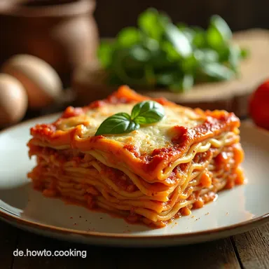 Omas beste Lasagne Klassische hausgemachte Gl&uuml;ckseligkeit Rezeptkarte