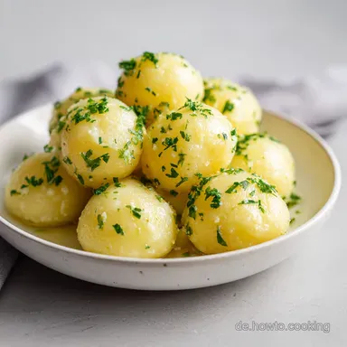Omas Kartoffelkl&ouml;&szlig;e aus gekochten Kartoffeln f&uuml;r 4 Portionen Rezeptkarte