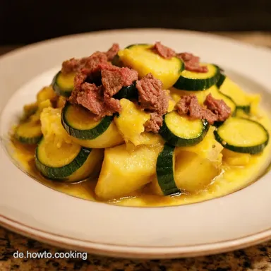 Kartoffel Zucchini Auflauf mit Hackfleisch Omas K&auml;seTraum Rezeptkarte