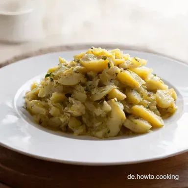 Omas Schw&auml;bischer Kartoffelsalat Heimat auf dem Teller Rezeptkarte