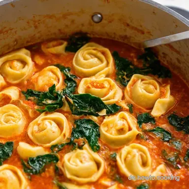 One Pot Tortellini Spinat Auflauf Einfach Herzhaft Rezeptkarte