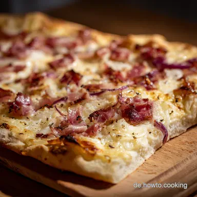 Der knusprigste Elsässer Flammkuchen Backen macht glücklich Schnell einfach Rezeptkarte