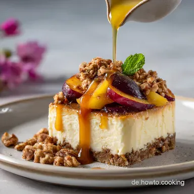 PflaumenCheesecake mit NussZimtStreuseln Der ultimative cremige Traum Rezeptkarte