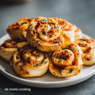Pizzaschnecken aus Hefeteig f&uuml;r 16 Portionen Rezeptkarte