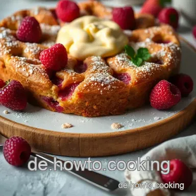 Einfacher Rhabarberkuchen mit Streuseln und Pudding &ndash; von rollimops Rezeptkarte