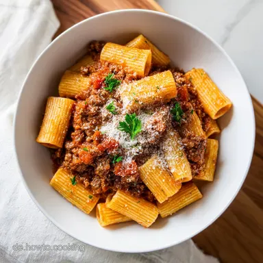 Rigatoni mit Bolognese Sauce (4 Pers.) Rezeptkarte
