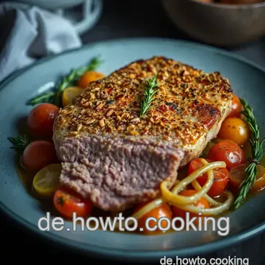 K&ouml;stliches Rinderfilet mit Rosmarin-Pistazien-Kruste und Stampf Rezeptkarte