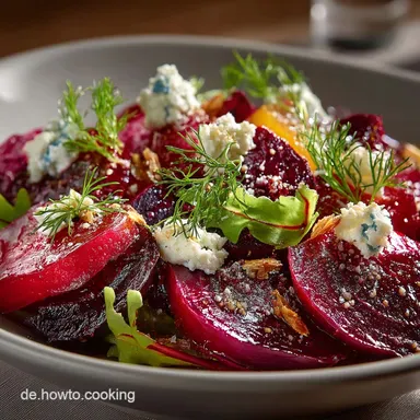 Bester Rote Bete Salat mit Feldsalat und Ziegenk&auml;se Im Ofen ger&ouml;stet Rezeptkarte
