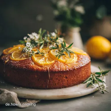Veganer Zitronenkuchen Der saftigste einfache R&uuml;hrkuchen Rezeptkarte