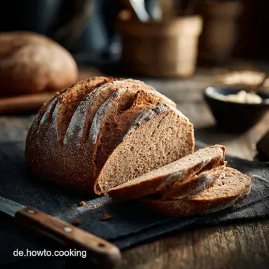 Deutsches Vollkornbrot backen Saftig kernig gelingsicher Rezeptkarte