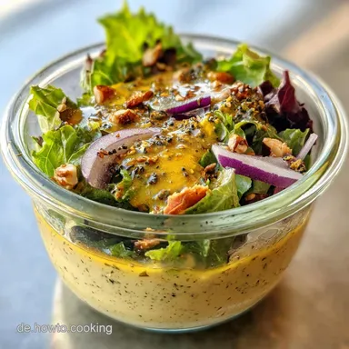 Salatdressing Rezept in 5 Minuten: Seidig-Gl&auml;nzend Rezeptkarte