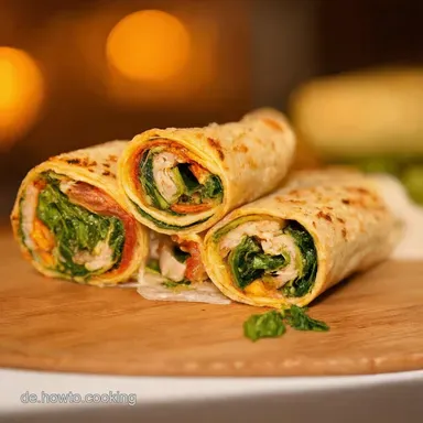 Blitzschnelle Wrap R&ouml;llchen Rezept I f&uuml;r Party Brotzeit Rezeptkarte