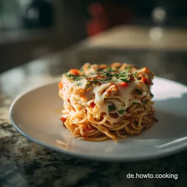 Schneller Nudelauflauf mit Schinken & K&auml;se in 45 Min Rezeptkarte