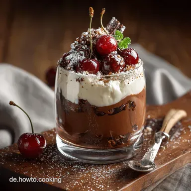Schwarzw&auml;lderkirschdessert im Glas: Cremiger Traum ohne Backen Blitzrezept Rezeptkarte