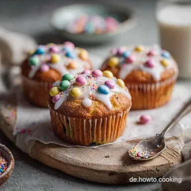Smarties Muffins: Das einfache Rezept f&uuml;r locker-saftige K&uuml;chlein Rezeptkarte