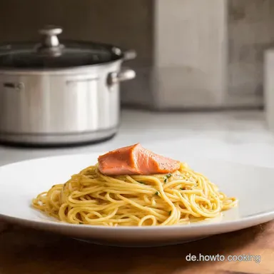 BlitzRezept Spaghetti mit Lachs I One OfenOnePot Rezeptkarte