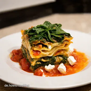 Spinatlasagne mit Feta Tomaten Mein Griechische G&ouml;ttin Rezept Rezeptkarte