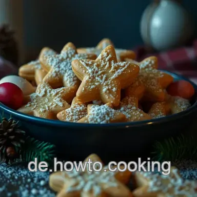 Spritzgeb&auml;ck Rezept: Knusprige Keks-Sternchen f&uuml;r die Weihnachtszeit Rezeptkarte