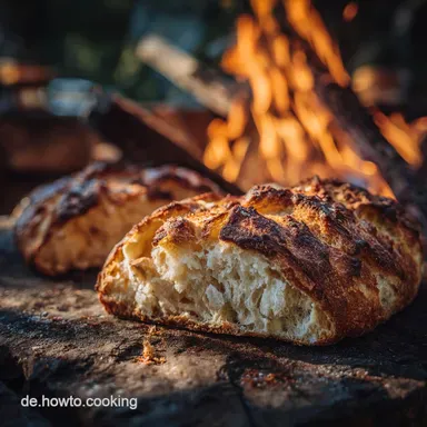 Stockbrot Rezept: Fluffiger 5-Minuten-Teig f&uuml;r Lagerfeuer Kinderessen Rezeptkarte
