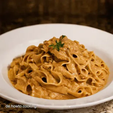 Stroganoff &agrave; la Carte Mein K&uuml;chenKunstwerk Rezept Rezeptkarte