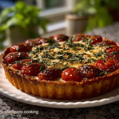 Tomaten-Tarte mit Parmesanboden: K&ouml;stliches Rezept f&uuml;r G&auml;ste Rezeptkarte