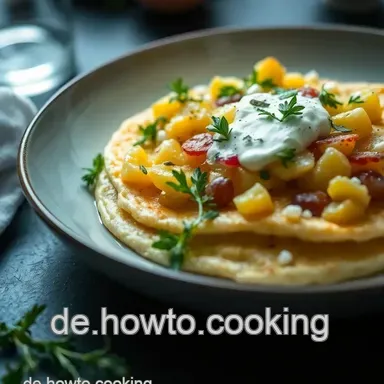 K&ouml;stliche Topinambur Blini mit Blauschimmelk&auml;se & frischem Salat Rezeptkarte