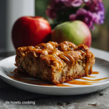 Apple Blondies with Caramel Vegan Apple: Salziges Mandel-Karamell Rezeptkarte