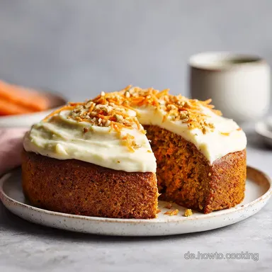 Veganer Karottenkuchen: Saftiges Rezept f&uuml;r 12 Portionen Rezeptkarte